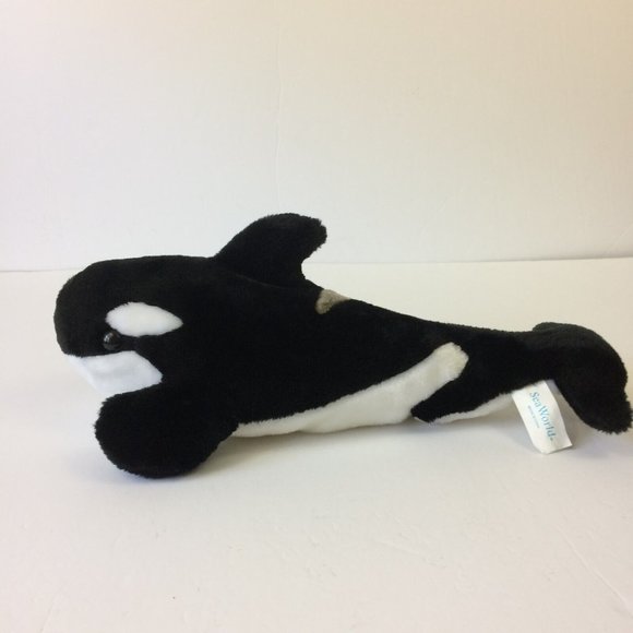 Sea World Shamu Plush Killer Whale Orca Black & White Stuffed Animal Toy 15" - Picture 2 of 8